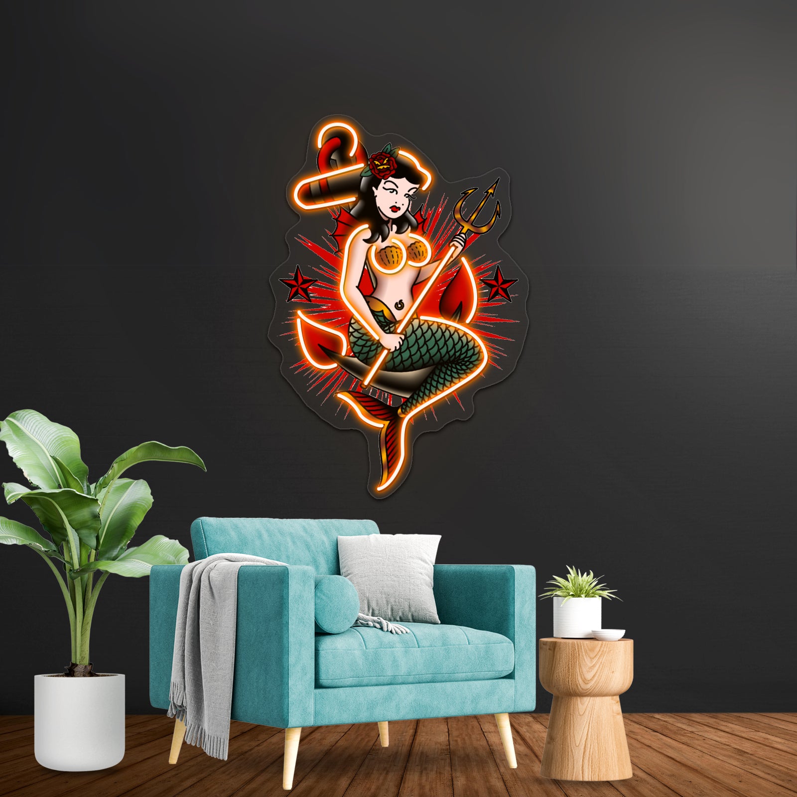 Saltydog American Traditional Nautical Mermaid Artwork Led Neon Signs | Shineneon