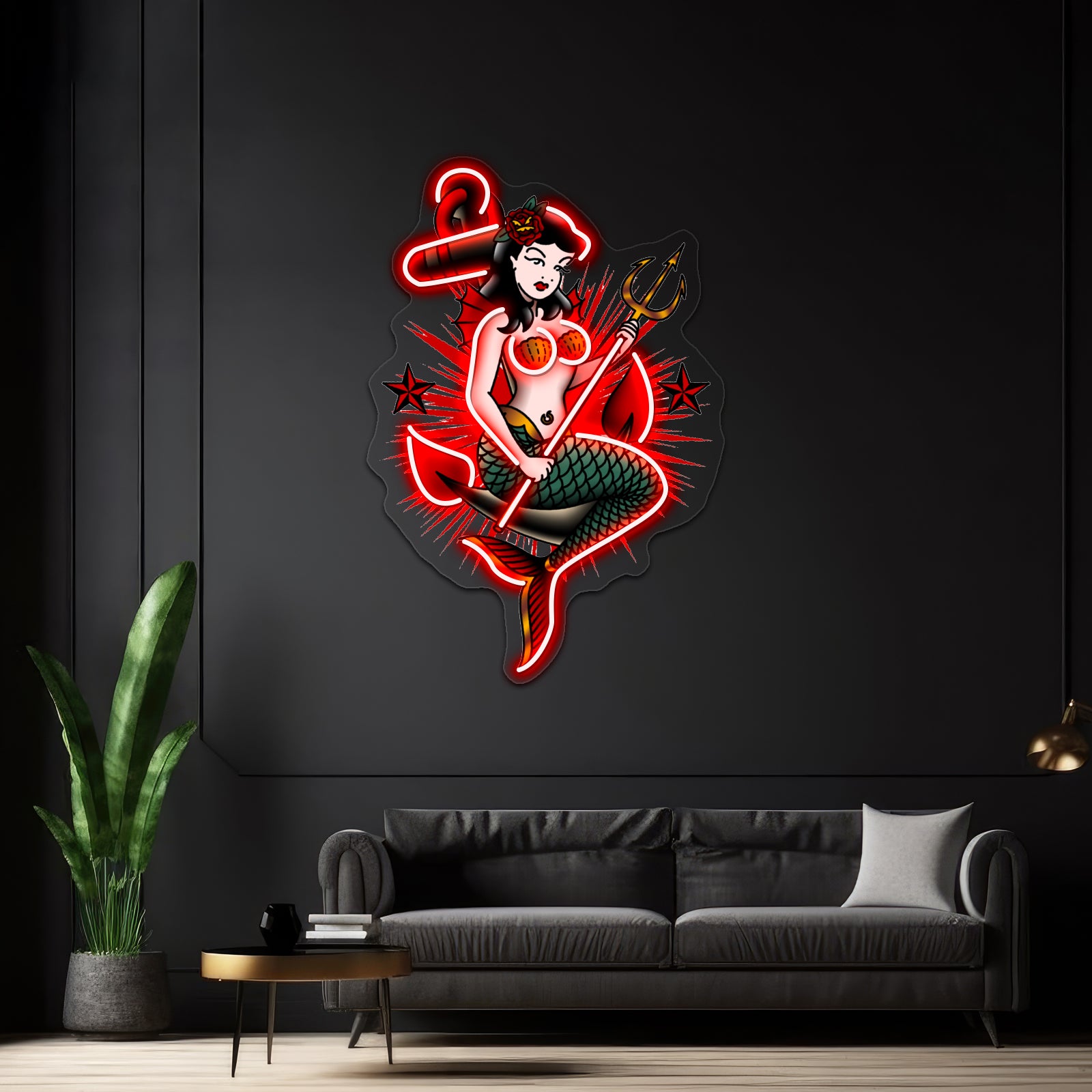 Saltydog American Traditional Nautical Mermaid Artwork Led Neon Signs | Shineneon