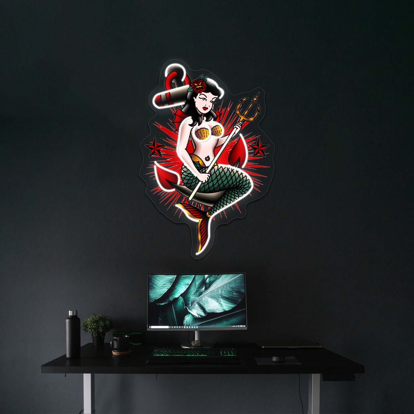 Saltydog American Traditional Nautical Mermaid Artwork Led Neon Signs