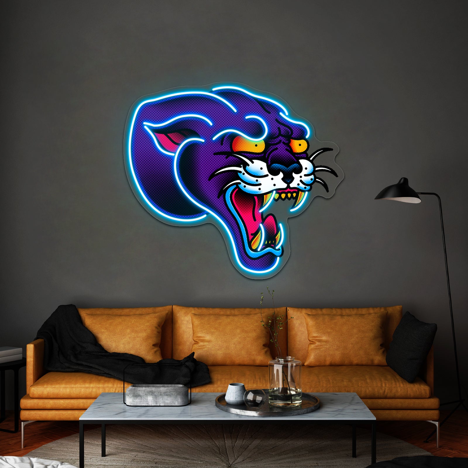 Saltydog Toned Panther Head Artwork Custom Led Signs | Shineneon