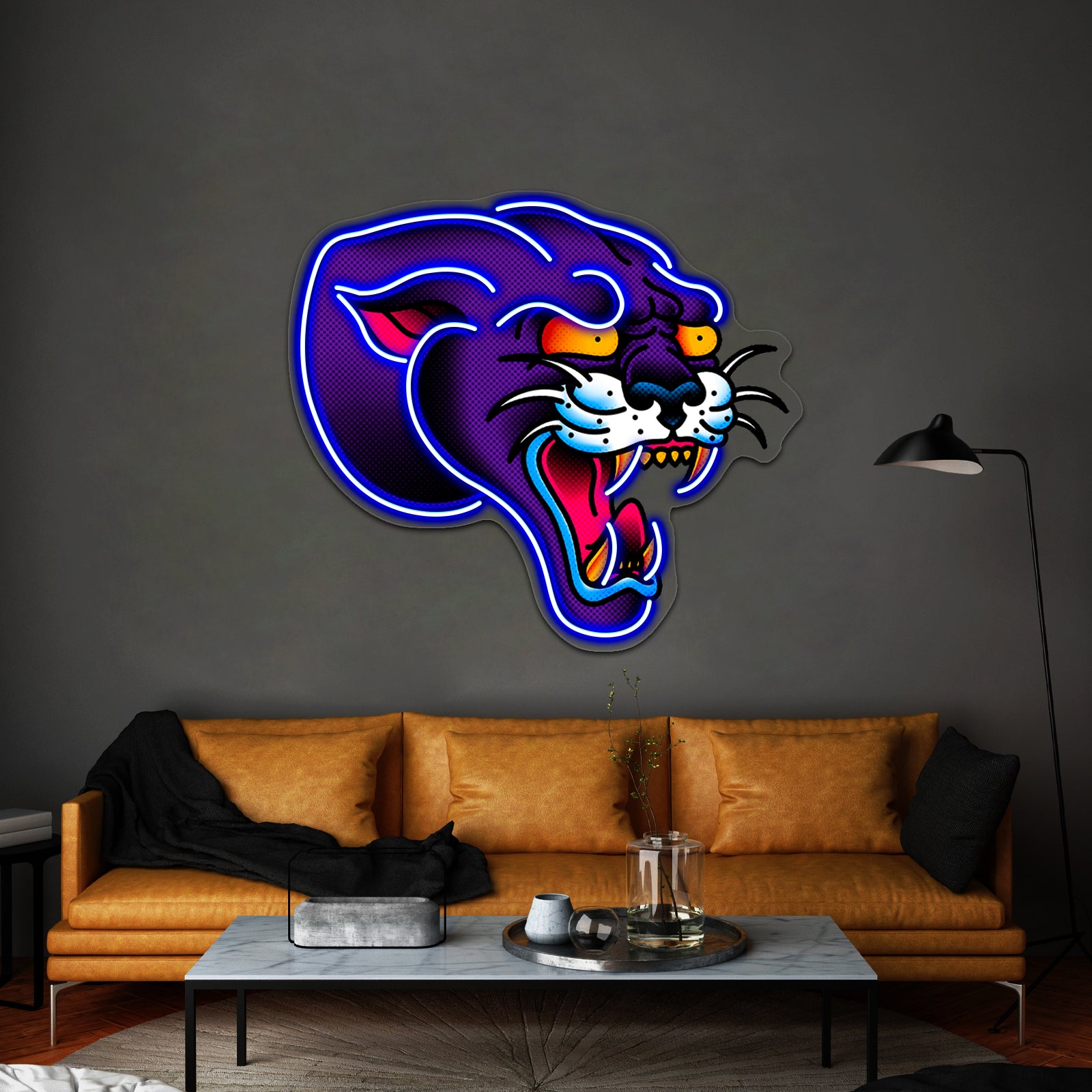 Saltydog Toned Panther Head Artwork Custom Led Signs | Shineneon