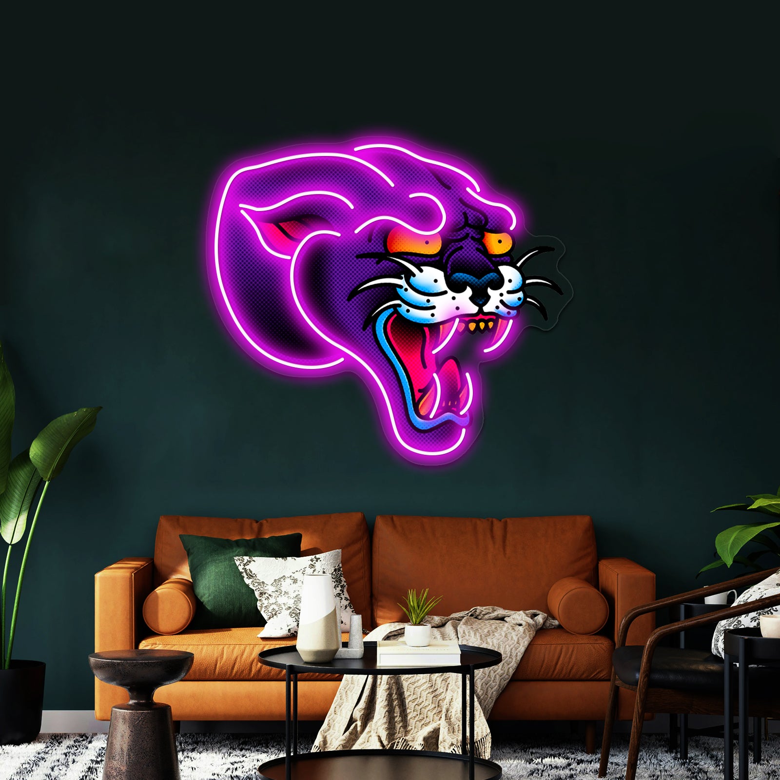 Saltydog Toned Panther Head Artwork Custom Led Signs | Shineneon