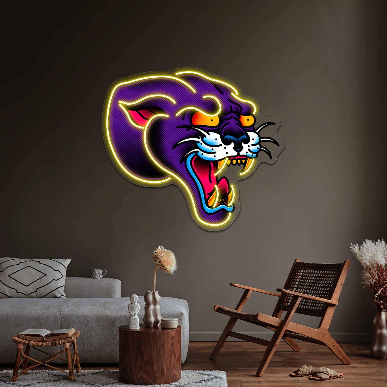 Saltydog Toned Panther Head Artwork Custom Led Signs | Shineneon