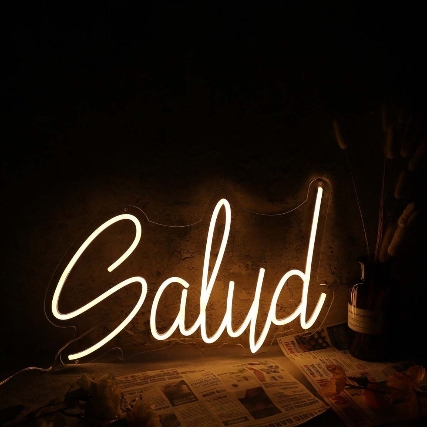 Salud Yellow Led Neon Sign - Shineneon