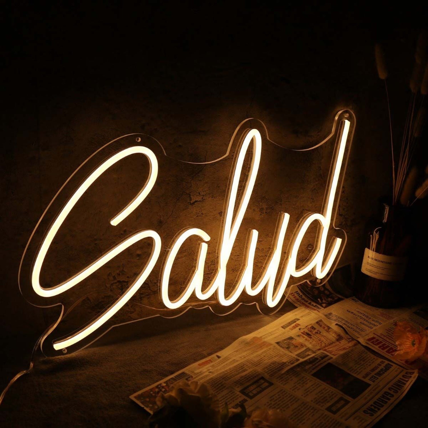 Salud Yellow Led Neon Sign - Shineneon