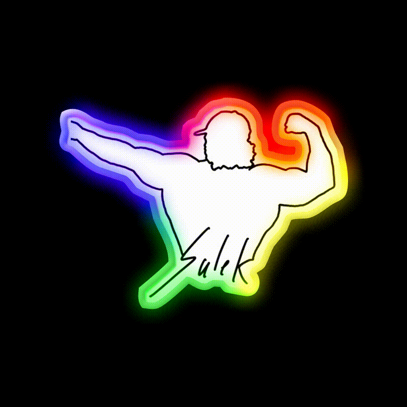 Sam Sulek White Background Gym Fitness Led Neon Sign Rgb Color - LED neon sign close-up detail