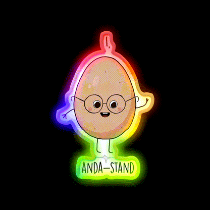 Samajdar Anda Snack Lines Snack Food Led Neon Sign Rgb Color - LED neon sign close-up detail
