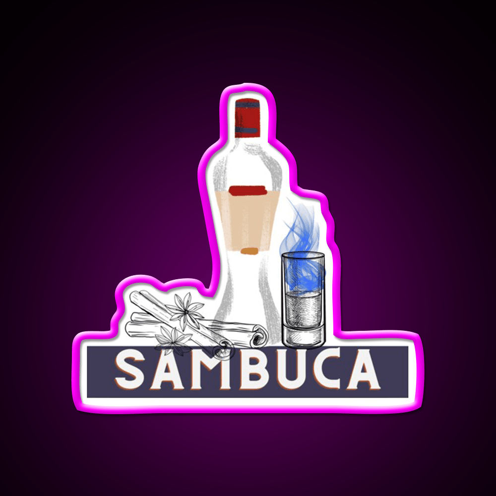 Sambuca Liqueur Collection Art Print Cocktail Bar Decor Led Neon Sign Rgb Color - Shineneon