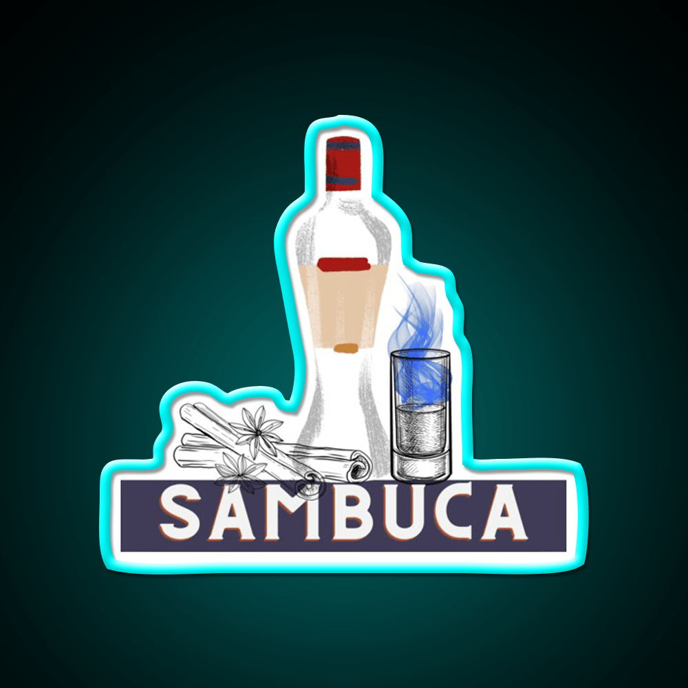 Sambuca Liqueur Collection Art Print Cocktail Bar Decor Led Neon Sign Rgb Color - Shineneon