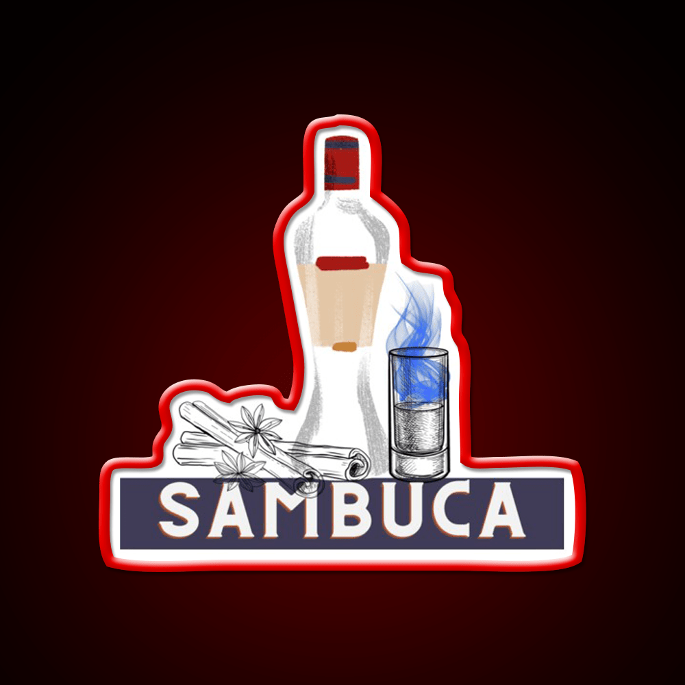 Sambuca Liqueur Collection Art Print Cocktail Bar Decor Led Neon Sign Rgb Color - Shineneon