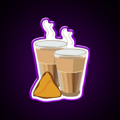 Samosa And Chai Snack Food Led Neon Sign Rgb Color - Shineneon
