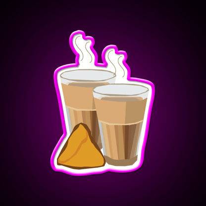 Samosa And Chai Snack Food Led Neon Sign Rgb Color - Shineneon