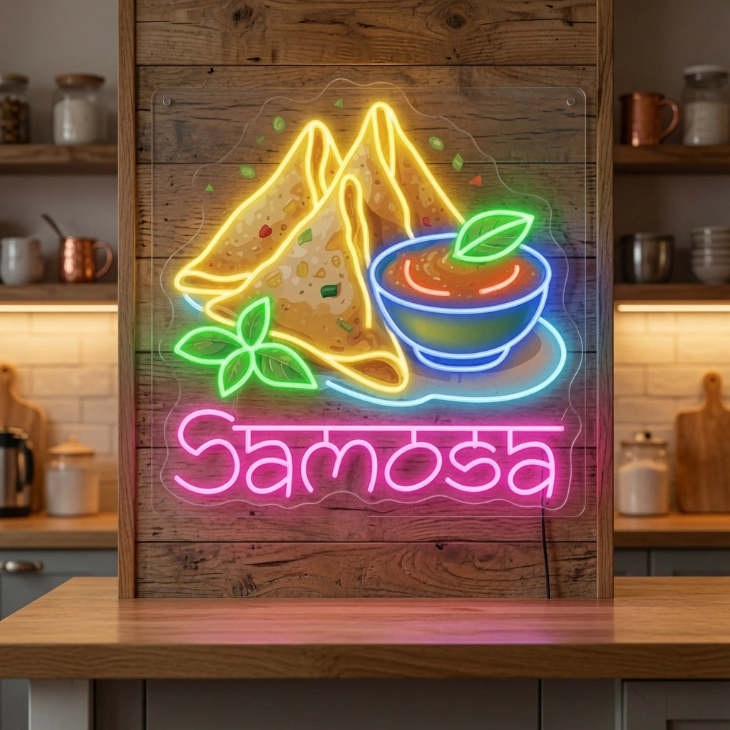 Samosa LED Neon Sign - 02 High-Converting Product Image