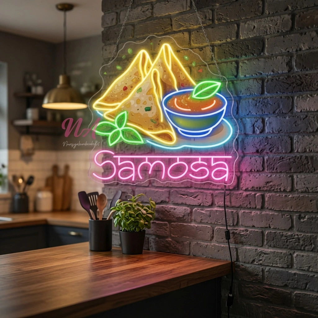 Samosa LED Neon Sign - 03 Real Lifestyle Scene