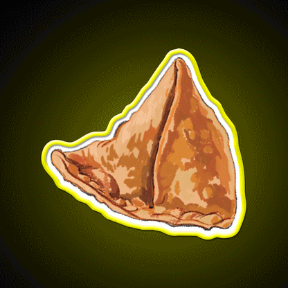 Samosa Snack Food Led Neon Sign Rgb Color - Custom LED neon sign front view