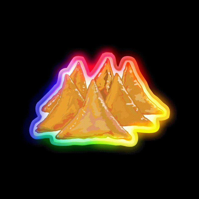 Samosas Snack Food Led Neon Sign Rgb Color