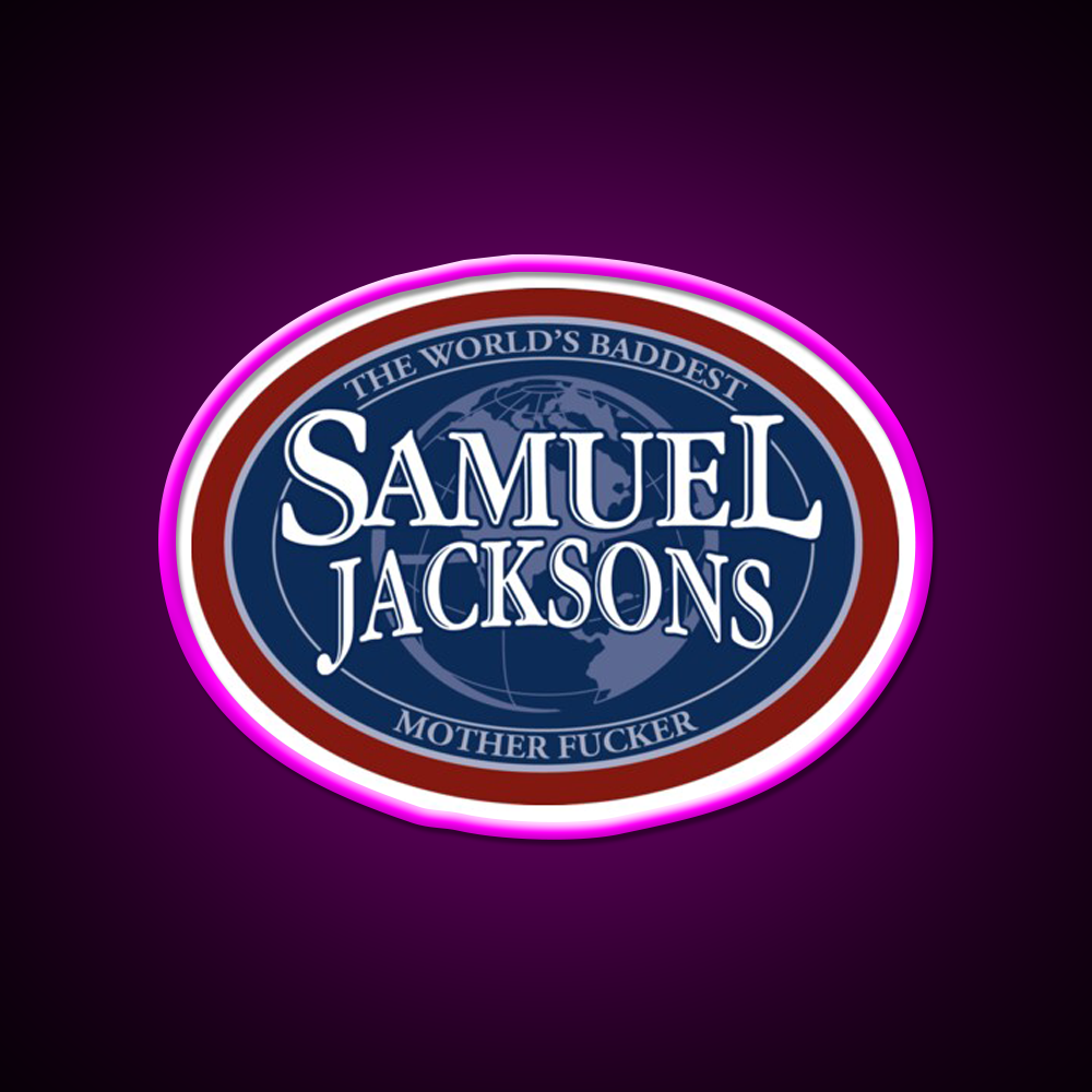 Samuel Jacksons Beer Bar Decor Led Neon Sign Rgb Color - Neon sign mounted on wall in room