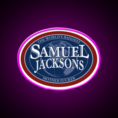 Samuel Jacksons Beer Bar Decor Led Neon Sign Rgb Color - Neon sign mounted on wall in room