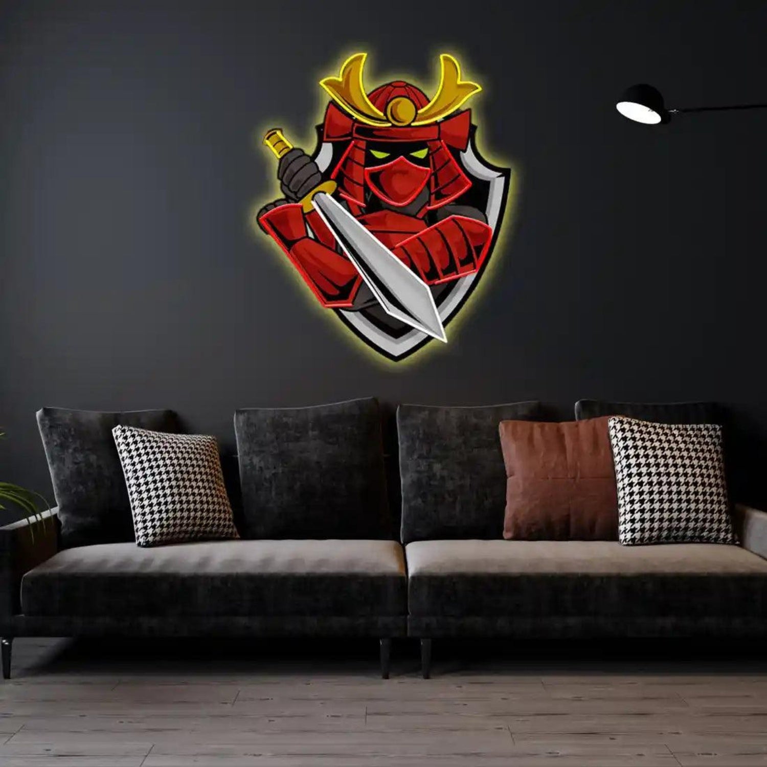 Samurai Mascot Multicolor Cartoon Led Neon Sign For Game Room Home Decor | Shineneon