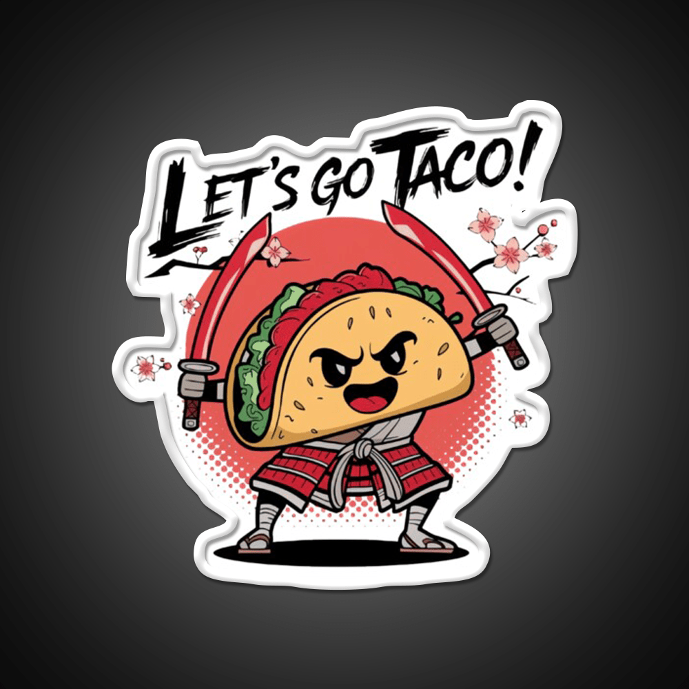 Samurai Taco Warrior Lets Go Taco Taco Led Neon Sign Kitchen Sign Rgb Color - Shineneon