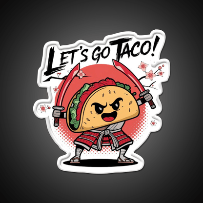 Samurai Taco Warrior Lets Go Taco Taco Led Neon Sign Kitchen Sign Rgb Color - Shineneon
