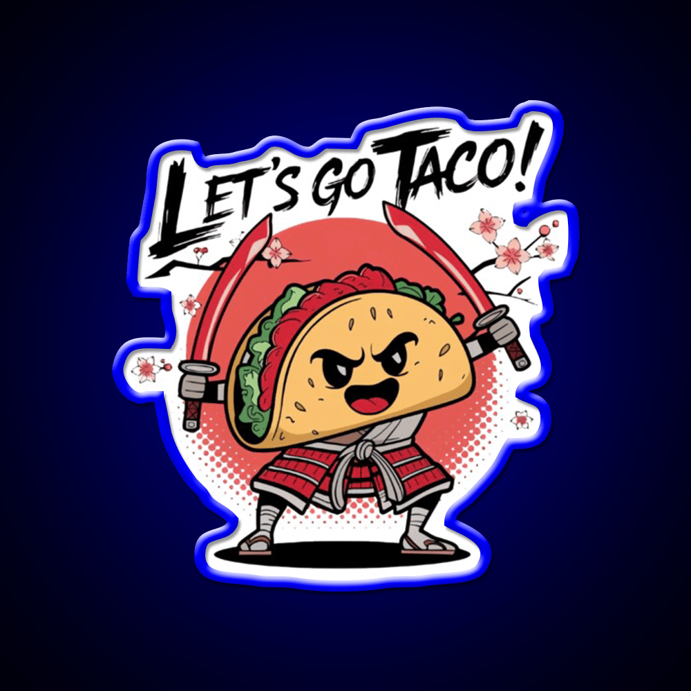 Samurai Taco Warrior Lets Go Taco Taco Led Neon Sign Kitchen Sign Rgb Color - Shineneon