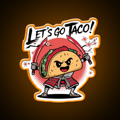 Samurai Taco Warrior Lets Go Taco Taco Led Neon Sign Kitchen Sign Rgb Color - Shineneon