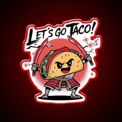 Samurai Taco Warrior Lets Go Taco Taco Led Neon Sign Kitchen Sign Rgb Color - Shineneon