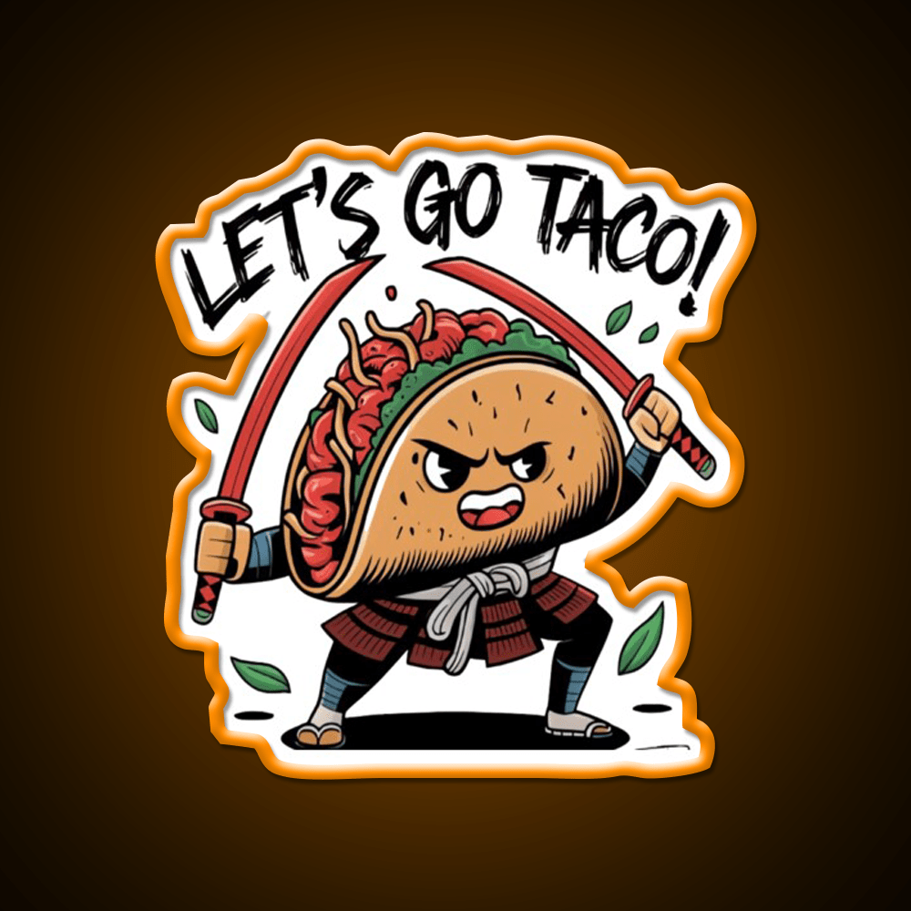 Samurai Taco Warrior Lets Go Taco Taco Led Neon Sign Rgb Color - Shineneon