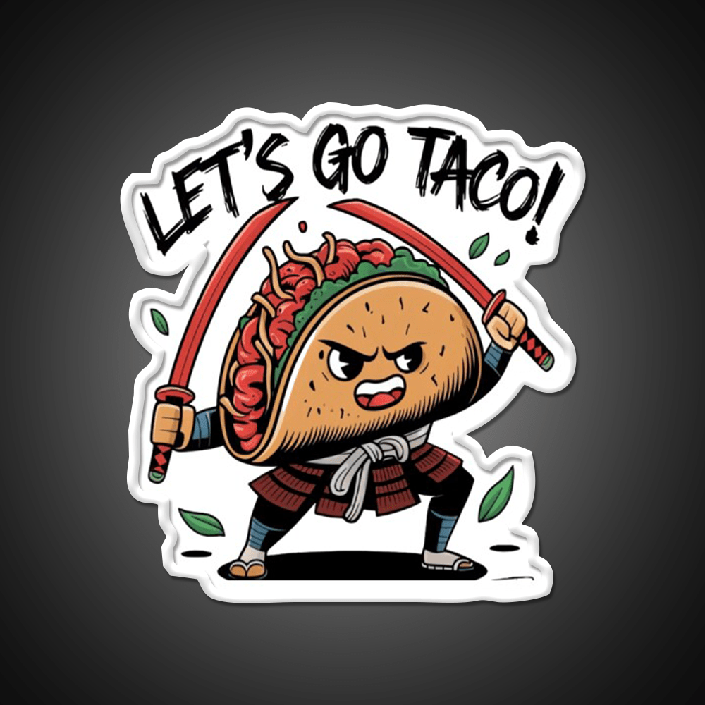 Samurai Taco Warrior Lets Go Taco Taco Led Neon Sign Rgb Color - Shineneon