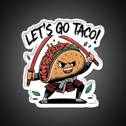 Samurai Taco Warrior Lets Go Taco Taco Led Neon Sign Rgb Color - Shineneon