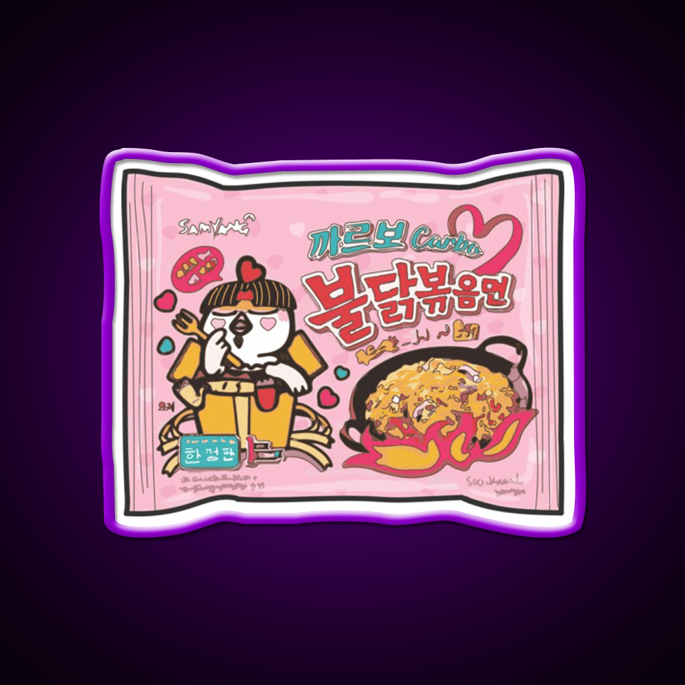 Samyang Carbonara Snack Food Led Neon Sign Rgb Color - Shineneon