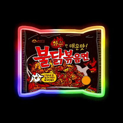 Samyang Original Spicy Ramyun Snack Food Led Neon Sign Rgb Color - LED neon sign close-up detail