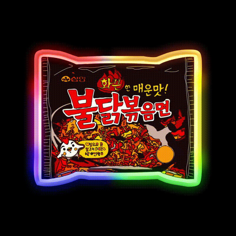 Samyang Original Spicy Ramyun Snack Food Led Neon Sign Rgb Color - LED neon sign close-up detail
