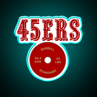 San Francisco 45Ers Gym Fitness Led Neon Sign Rgb Color - Size and dimension reference