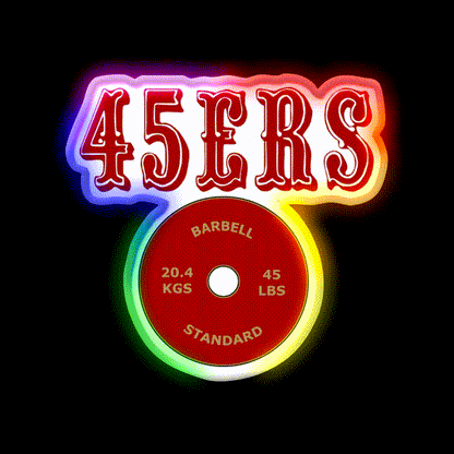 San Francisco 45Ers Gym Fitness Led Neon Sign Rgb Color - LED neon sign close-up detail