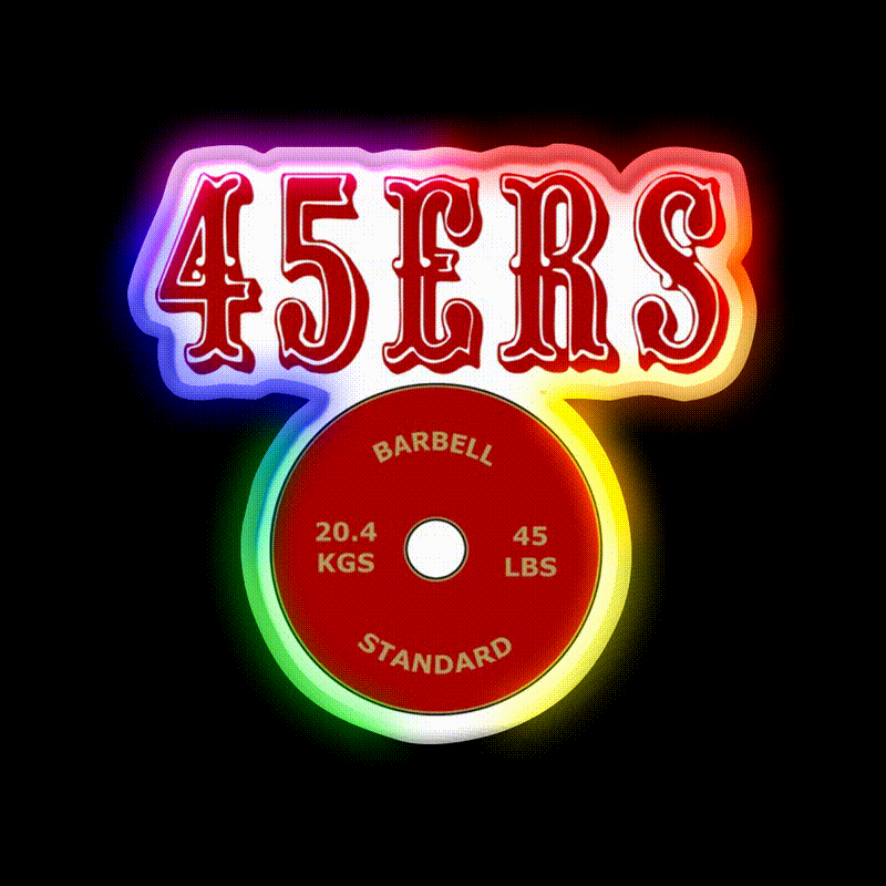 San Francisco 45Ers Gym Fitness Led Neon Sign Rgb Color - LED neon sign close-up detail