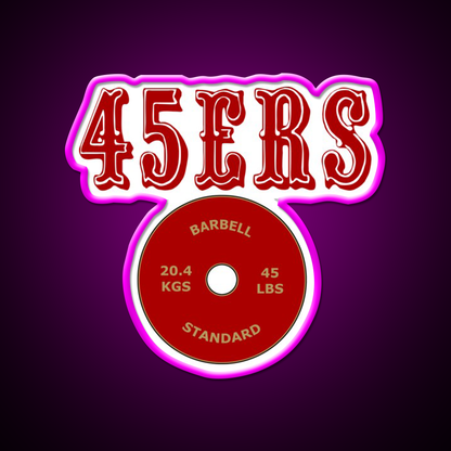 San Francisco 45Ers Gym Fitness Led Neon Sign Rgb Color - Neon sign mounted on wall in room