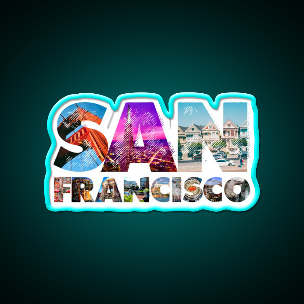 San Francisco Asian Cultural Led Neon Sign Rgb Color - Size and dimension reference