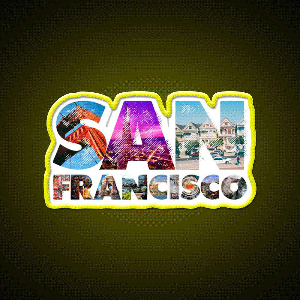 San Francisco Asian Cultural Led Neon Sign Rgb Color - Custom LED neon sign front view