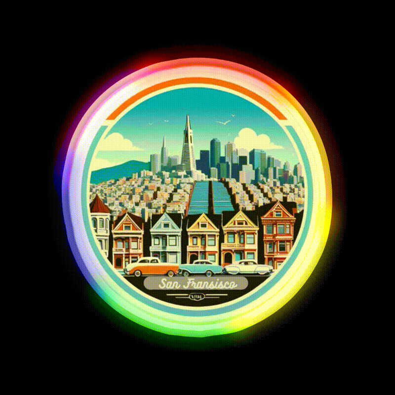 San Fransisco Asian Cultural Led Neon Sign Rgb Color - LED neon sign close-up detail