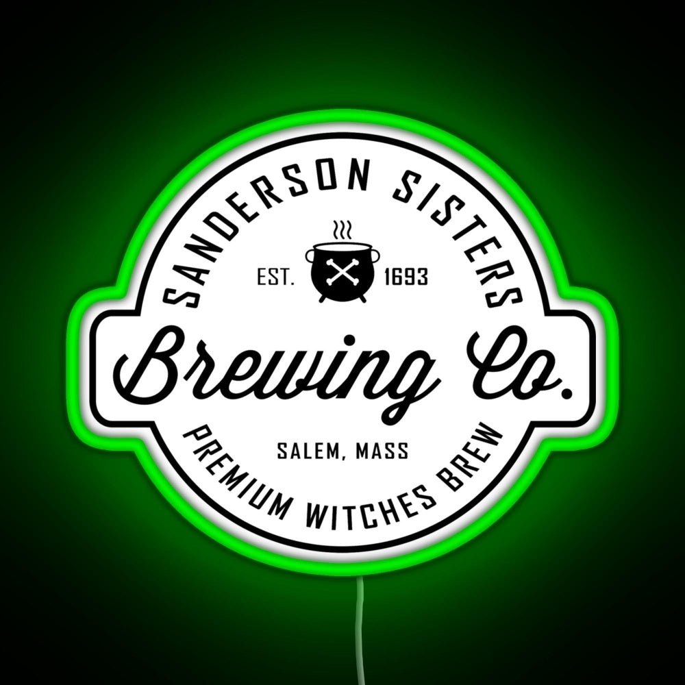 Sanderson Sisters Brewing Co Halloween Rgb Led Neon Sign Pop Wall Art - Shineneon