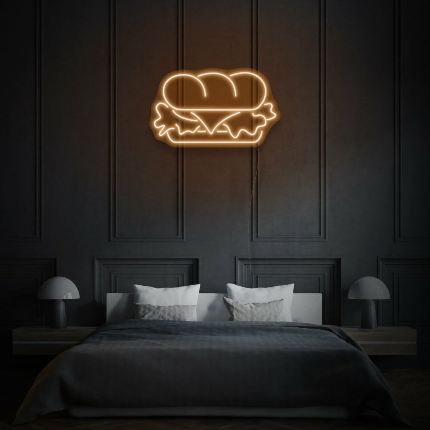 Sandwich Neon Hearty Comfort Food In Light | Shineneon