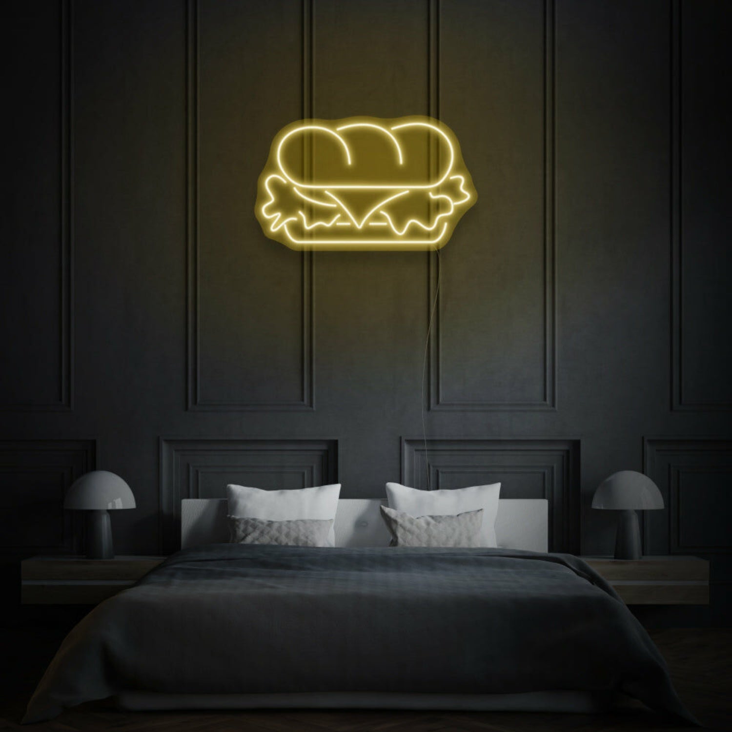 Sandwich Neon Hearty Comfort Food In Light | Shineneon