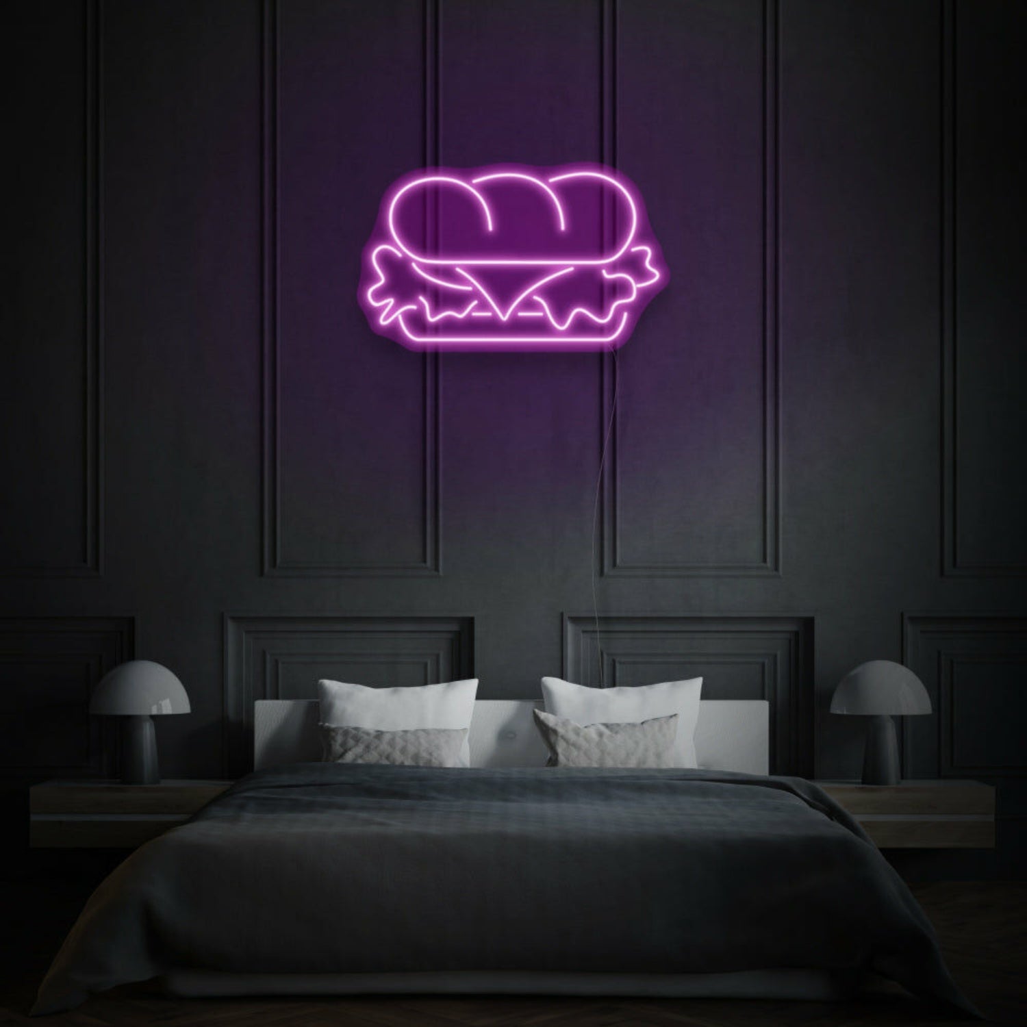 Sandwich Neon Hearty Comfort Food In Light | Shineneon