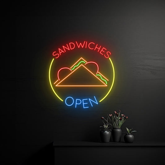 Sandwich Open Neon Signs