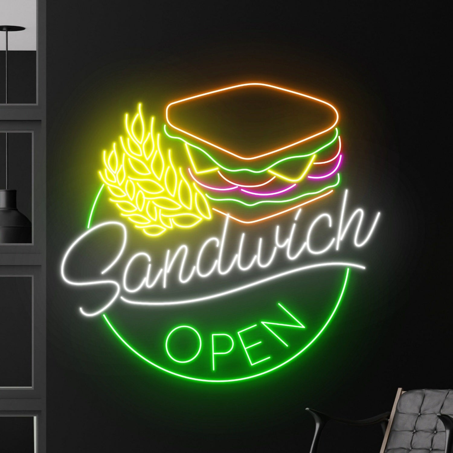 Sandwich Open Restaurant Led Neon Sign Sandwiches Neon Light | Shineneon