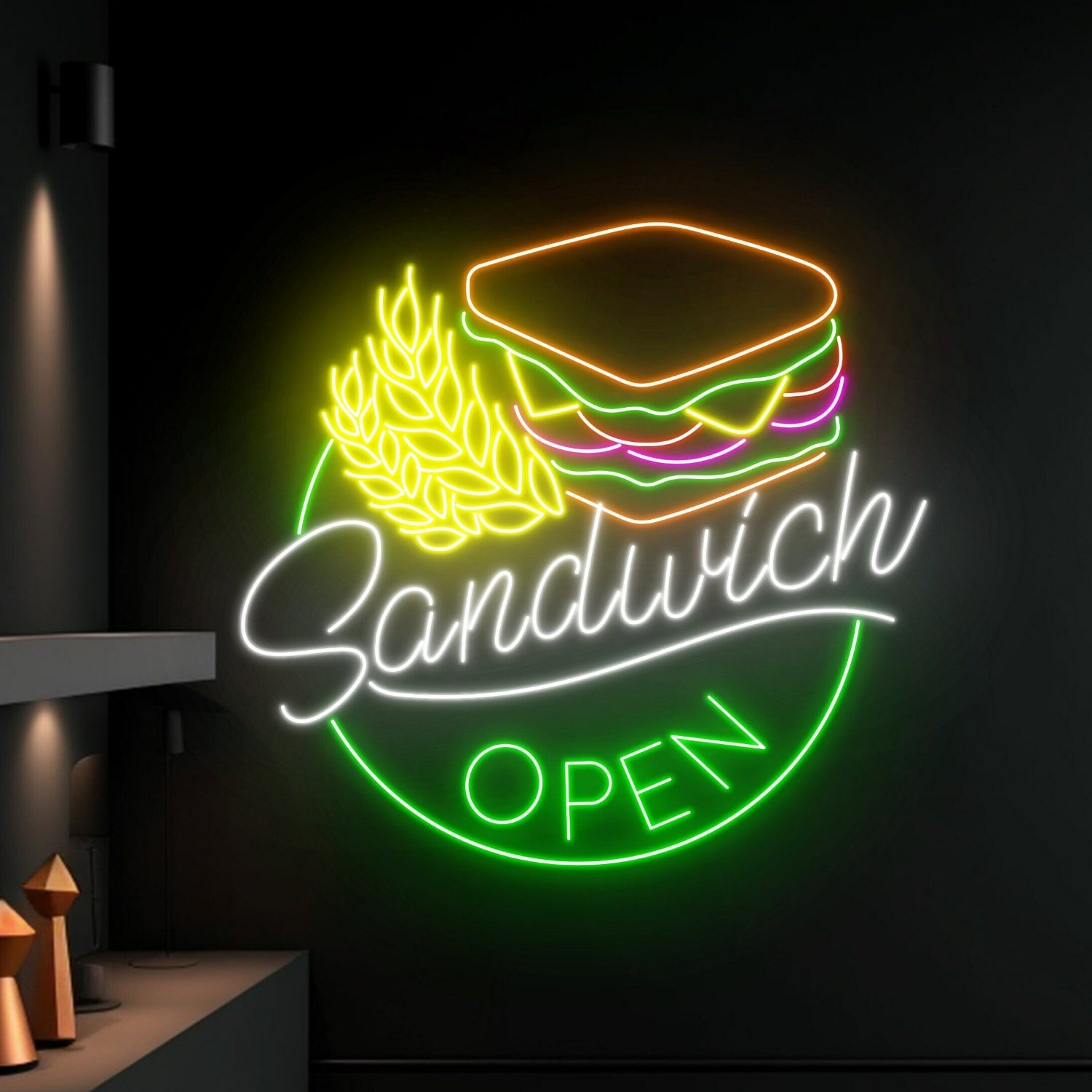 Sandwich Open Restaurant Led Neon Sign Sandwiches Neon Light | Shineneon