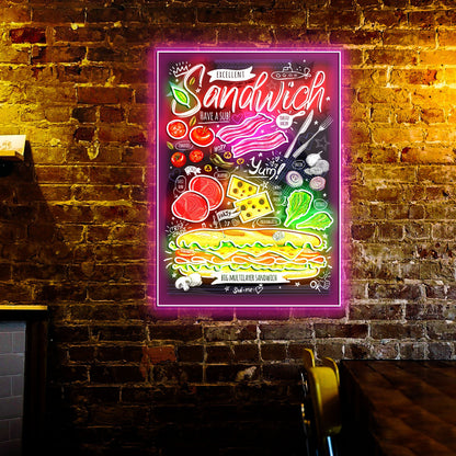 Sandwich Poster Food Menu Acrylic Led Sign | Shineneon