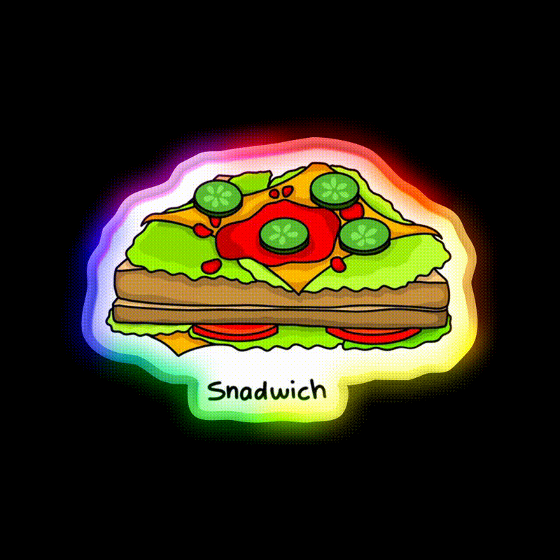Sandwich Snack Food Led Neon Sign For Snack Room Rgb Color - LED neon sign close-up detail